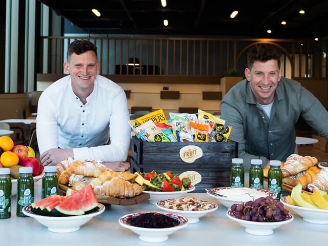 Image of Brothers with Fruit Box